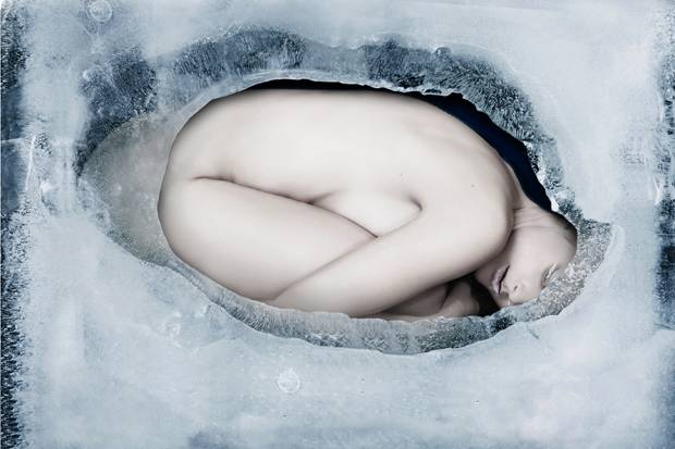 woman trapped in ice