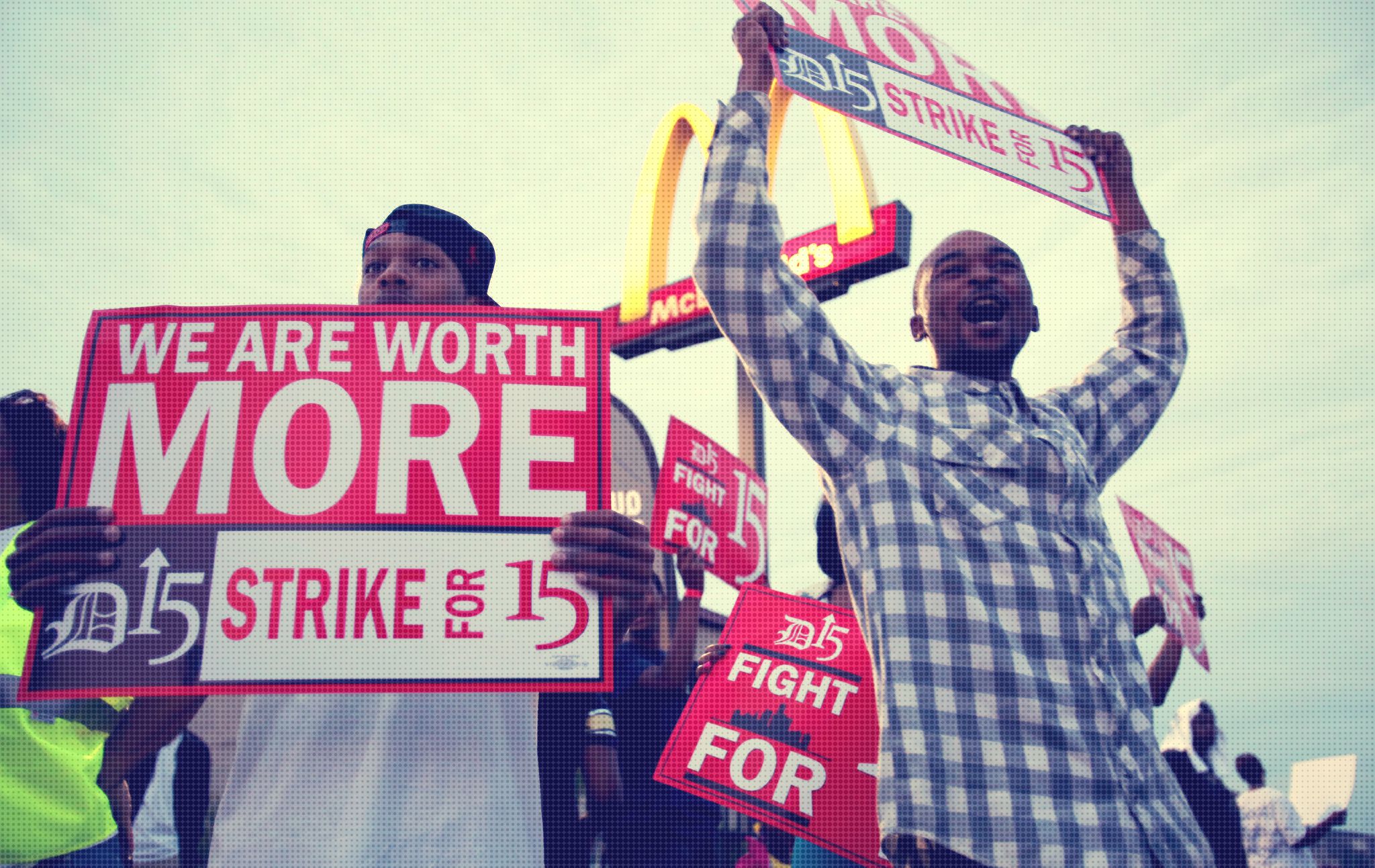 fast food workers striking for wage increase