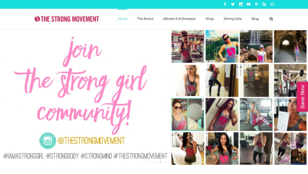 The Strong Movement's homepage.