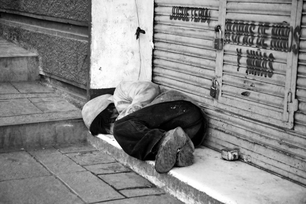 Homeless on the streets of La Paz.