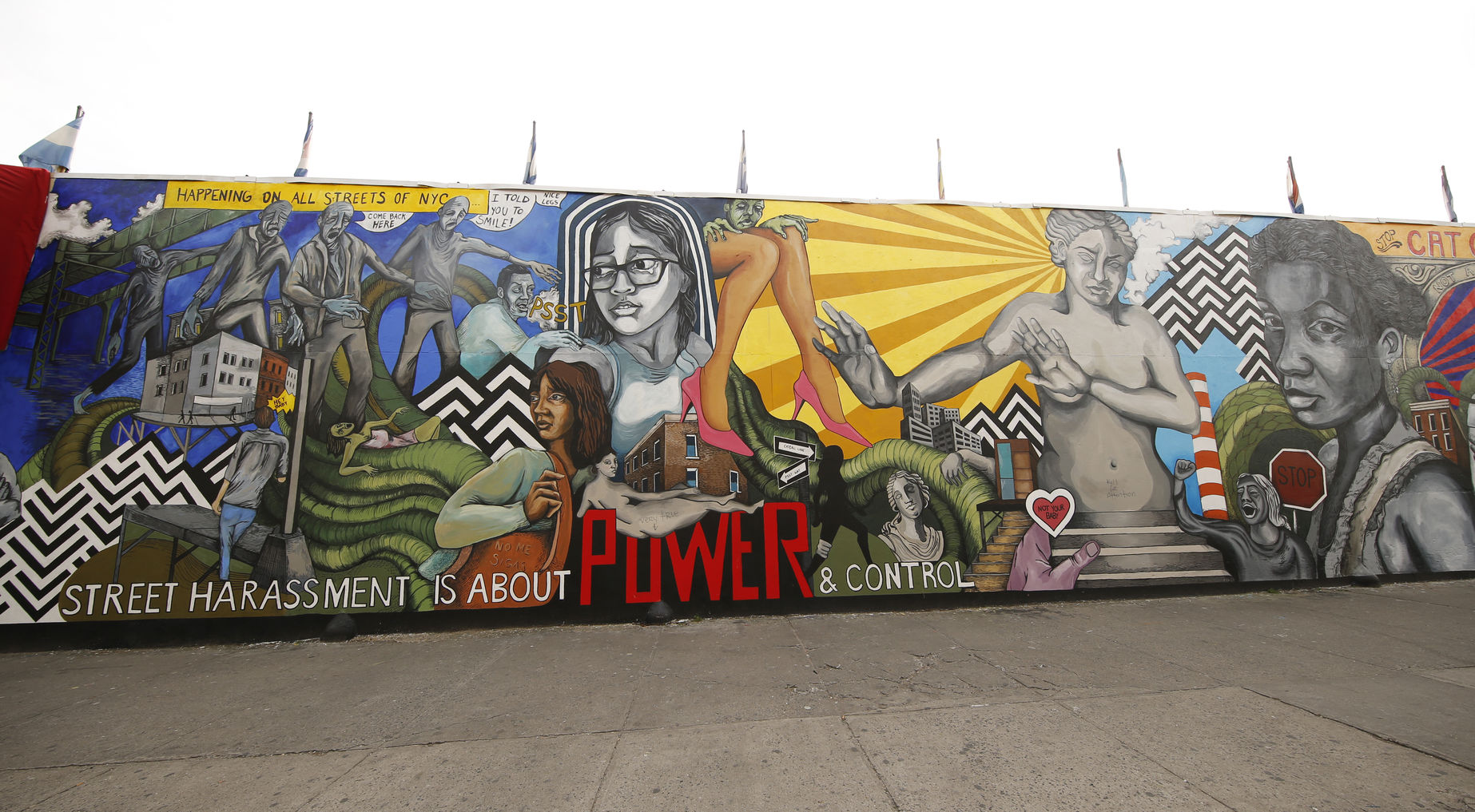 50813207 - new york - january 7, 2016: street harassment themed mural in brooklyn