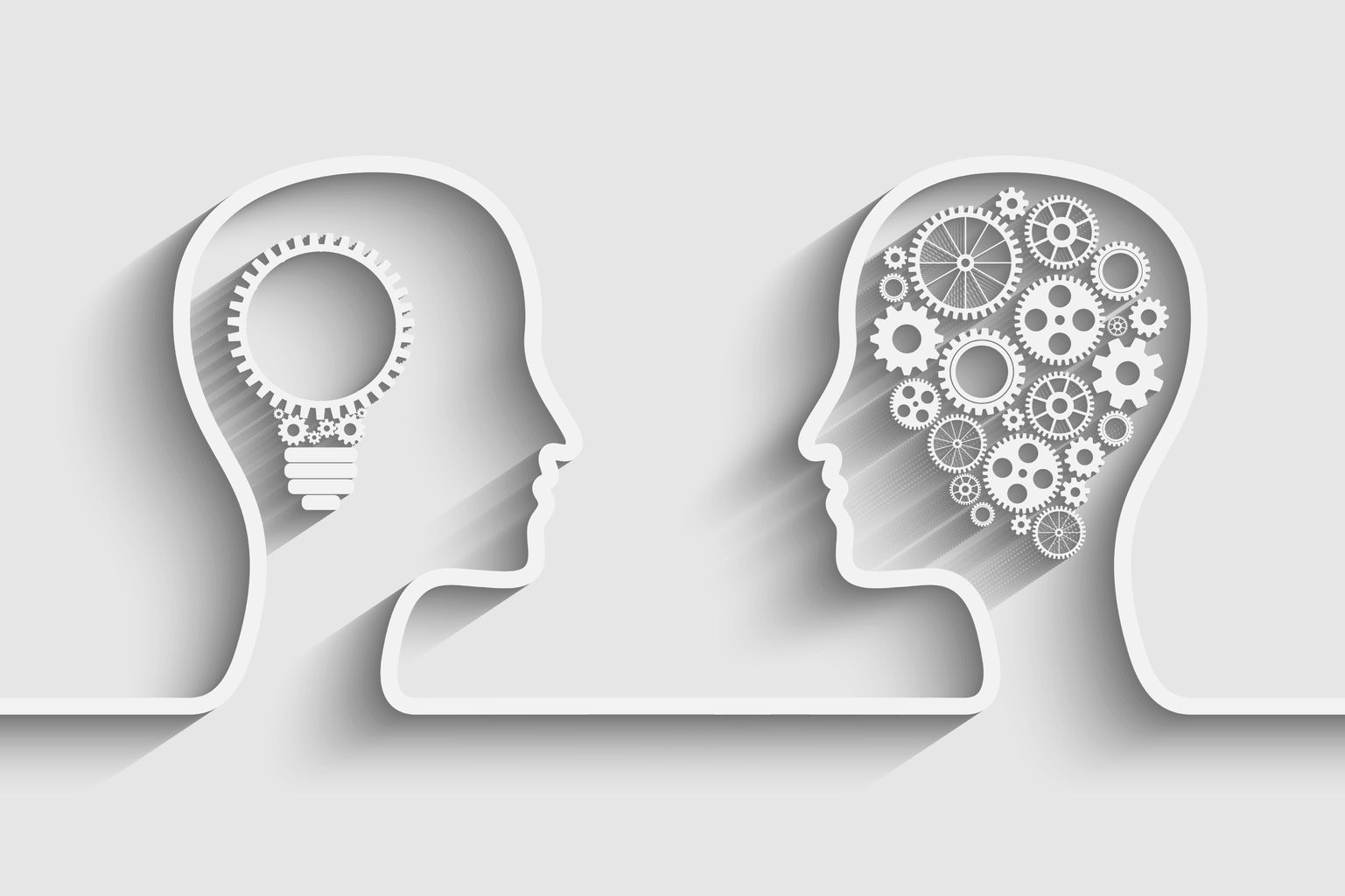 36776925 - human head  with set of gears as a symbol work of brain, eps10 vector background for your design